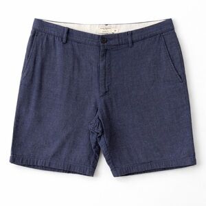 Club Monaco Maddox Fit Shorts Size 33 Navy Blue 100% Cotton Preppy Casual